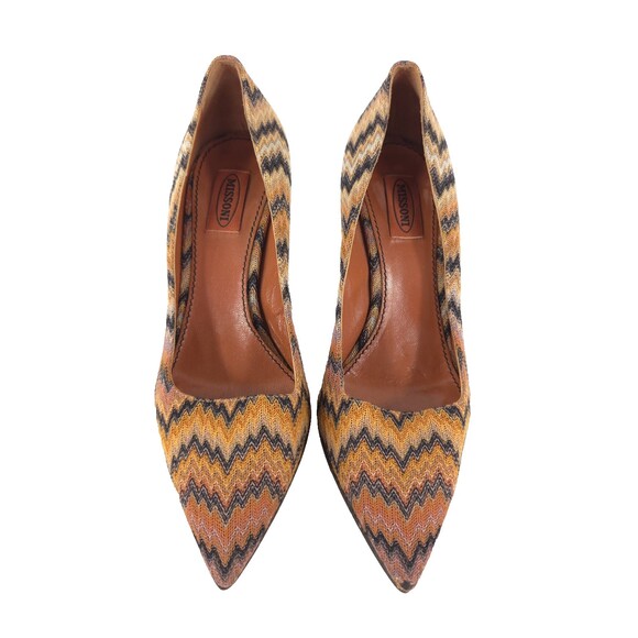 Missoni // Zigzag Knit Pump – VSP Consignment Missoni Zigzag Knit Pointed Toe Pumps 40 EU 10 US Womens Multi Boho $645